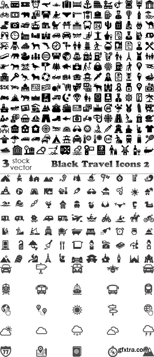 Vectors - Black Travel Icons 2