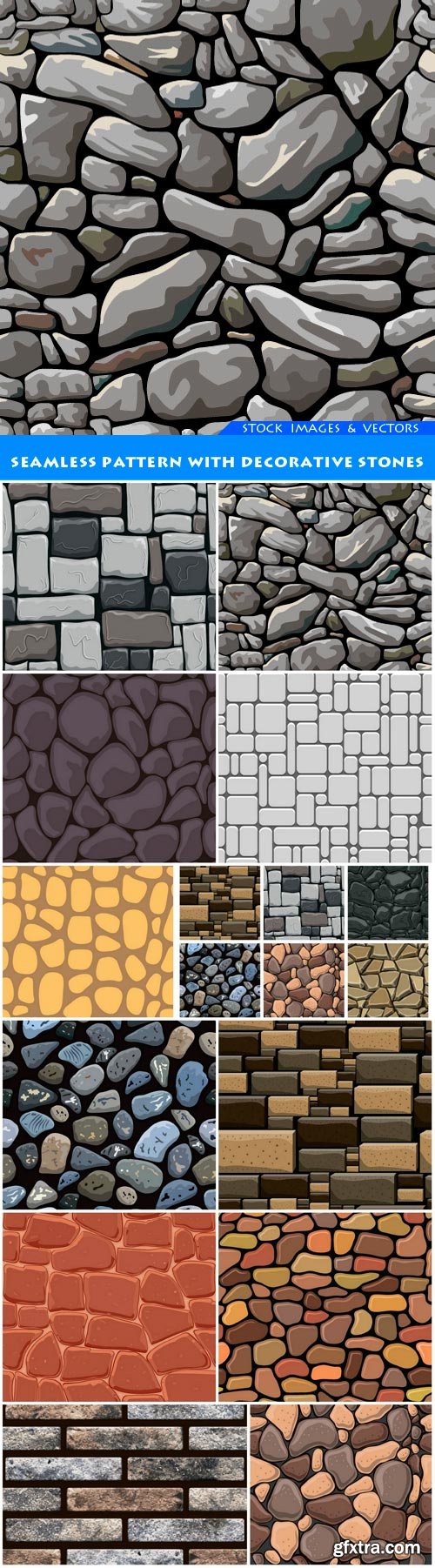 Seamless pattern with decorative stones 12X EPS