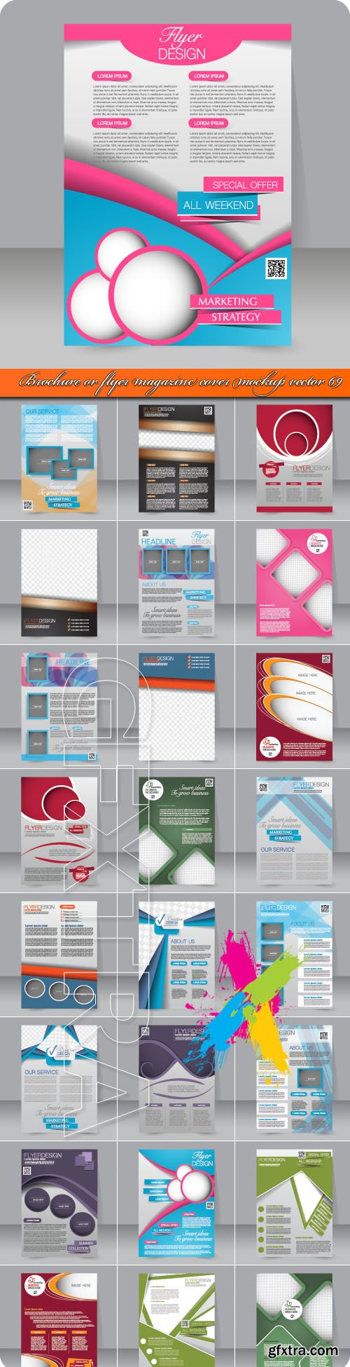 Brochure or flyer magazine cover mockup vector 69