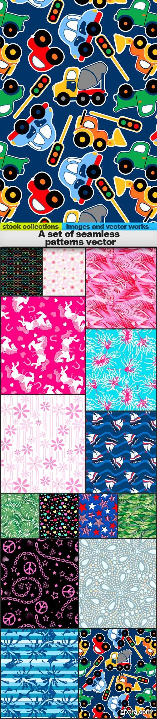 A set of seamless patterns vector, 15 x EPS