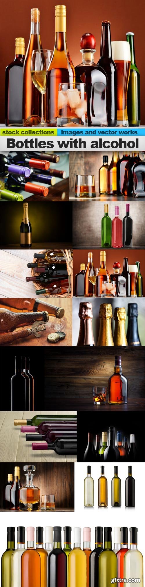 Bottles with alcohol, 15 x UHQ JPEG