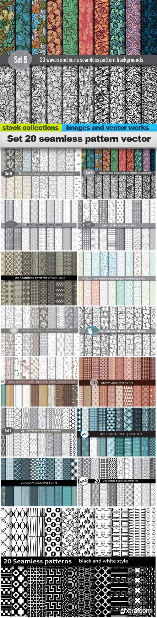 Set 20 seamless pattern vector, 15 x EPS