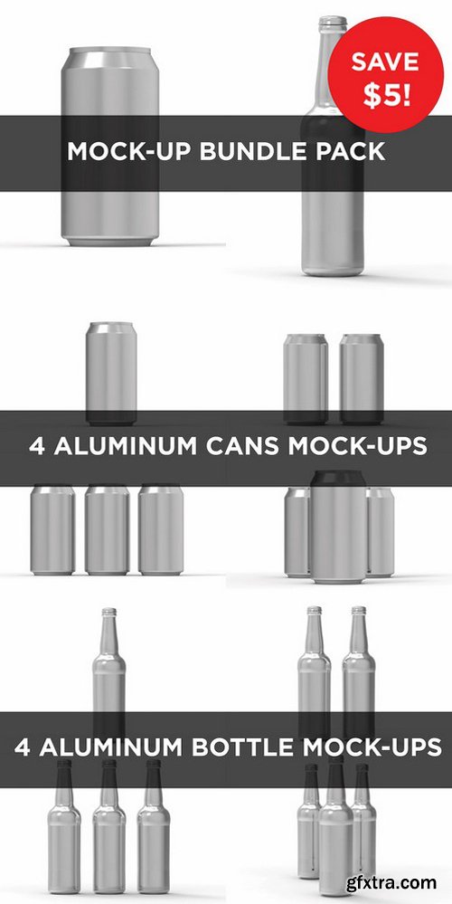 CM - Cans and Bottles Mock Up Bundle Pack 468818