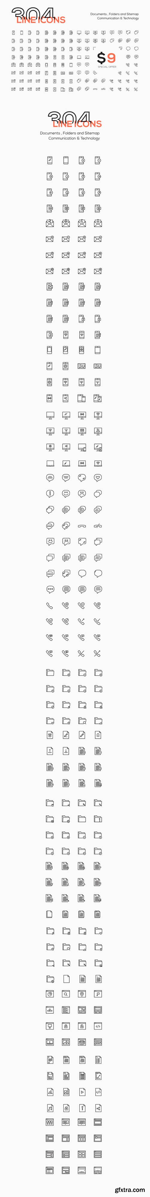 CM - 304 Modern Line Icons Set 470189