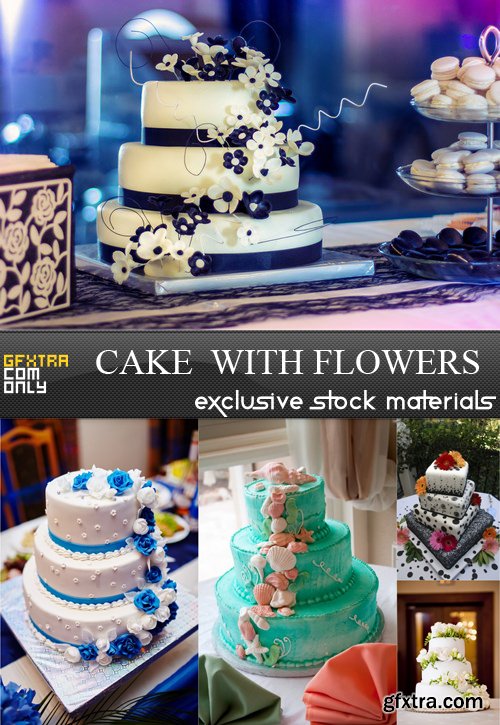 Cake with Flowers - 5 UHQ JPEG