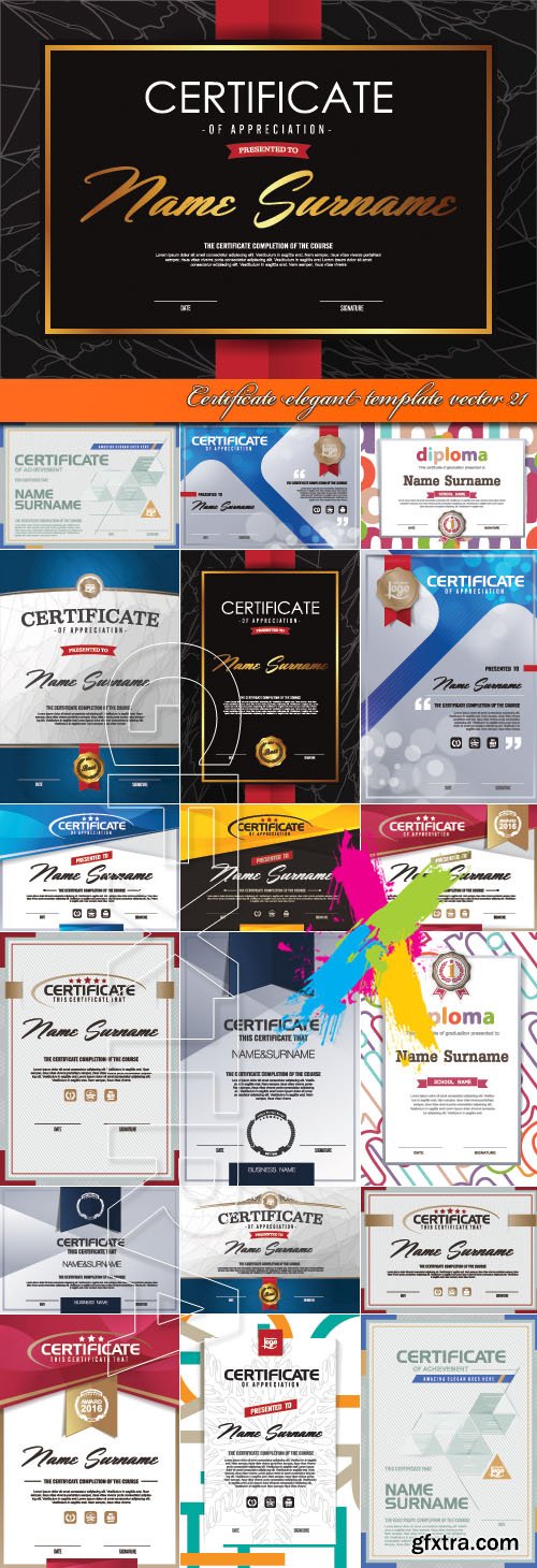 Certificate elegant template vector 21