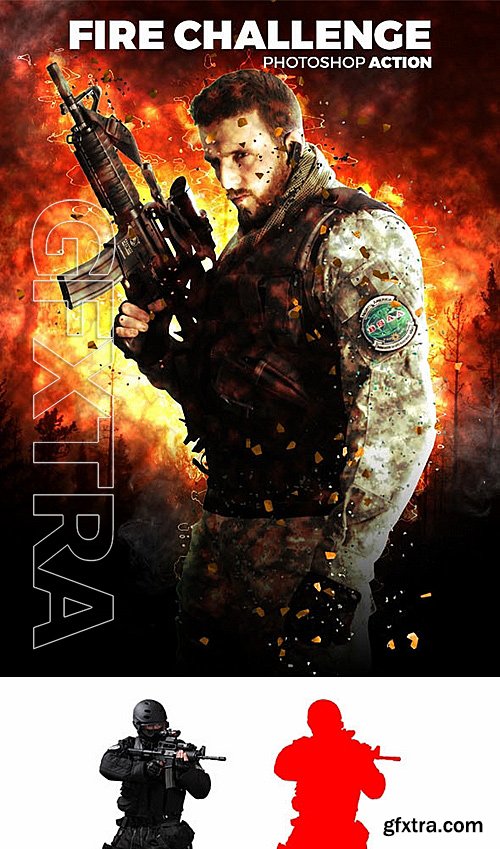 GraphicRiver - Fire Challenge Photoshop Action 14346072