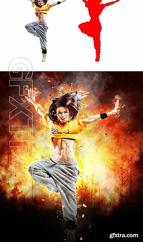 GraphicRiver - Fire Challenge Photoshop Action 14346072