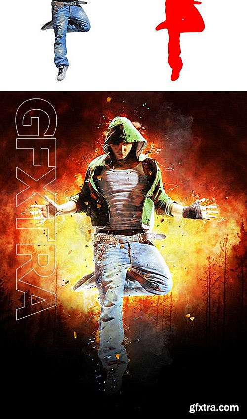 GraphicRiver - Fire Challenge Photoshop Action 14346072