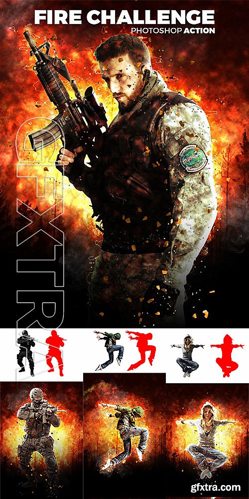 GraphicRiver - Fire Challenge Photoshop Action 14346072