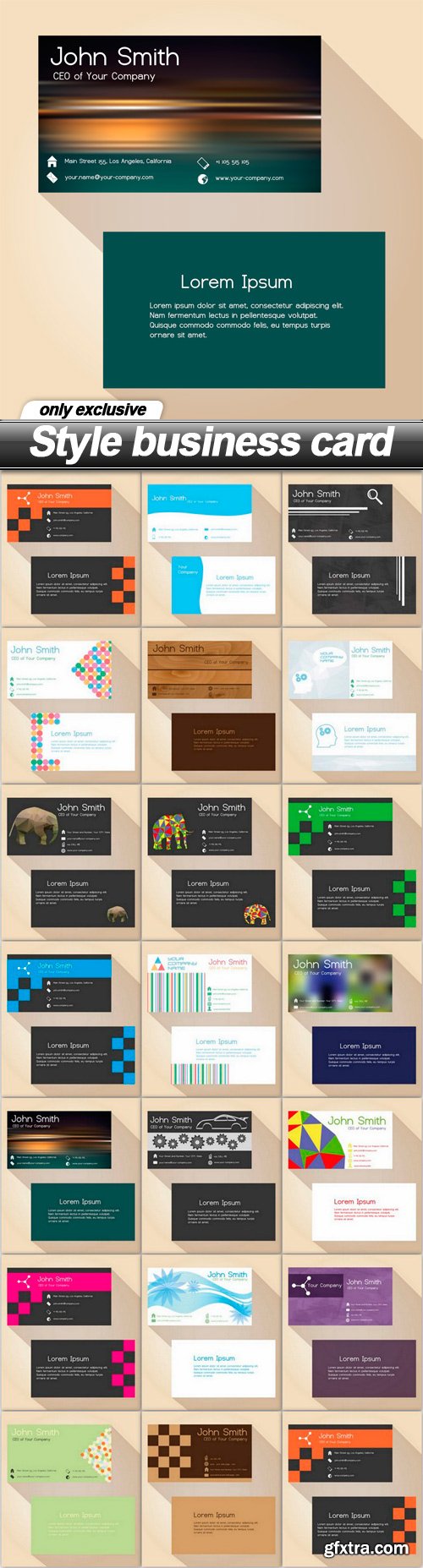 Style business card - 20 EPS