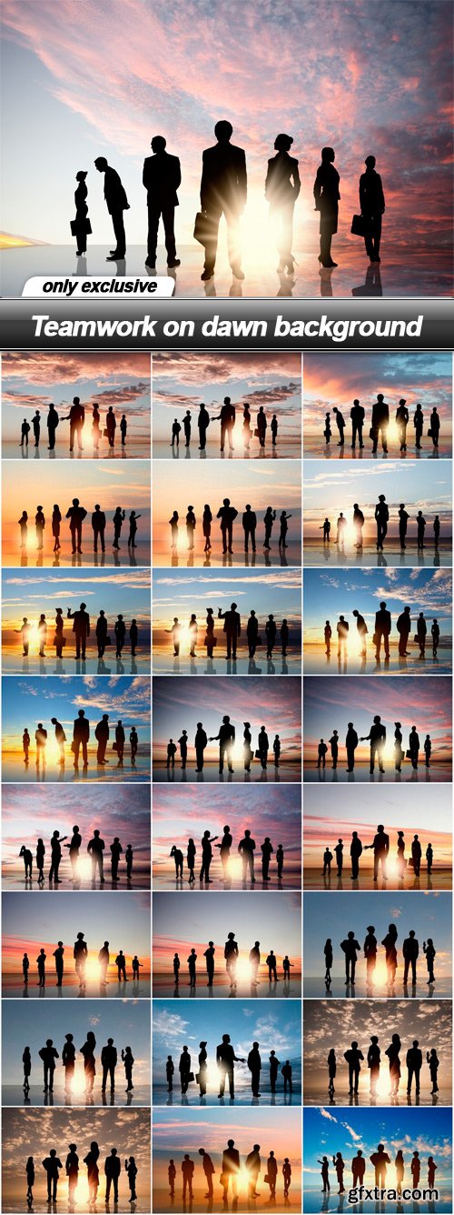 Teamwork on dawn background - 25 UHQ JPEG