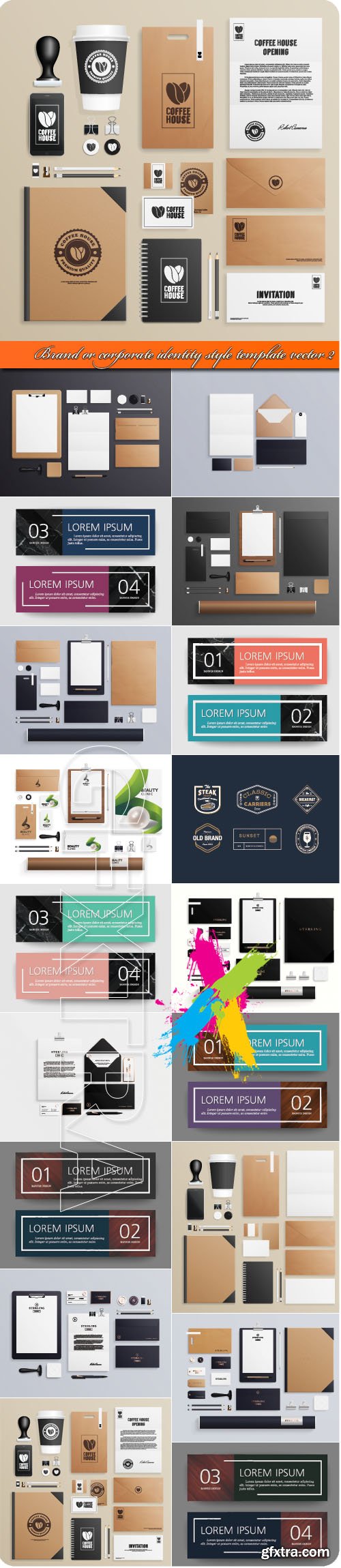 Brand or corporate identity style template vector 2