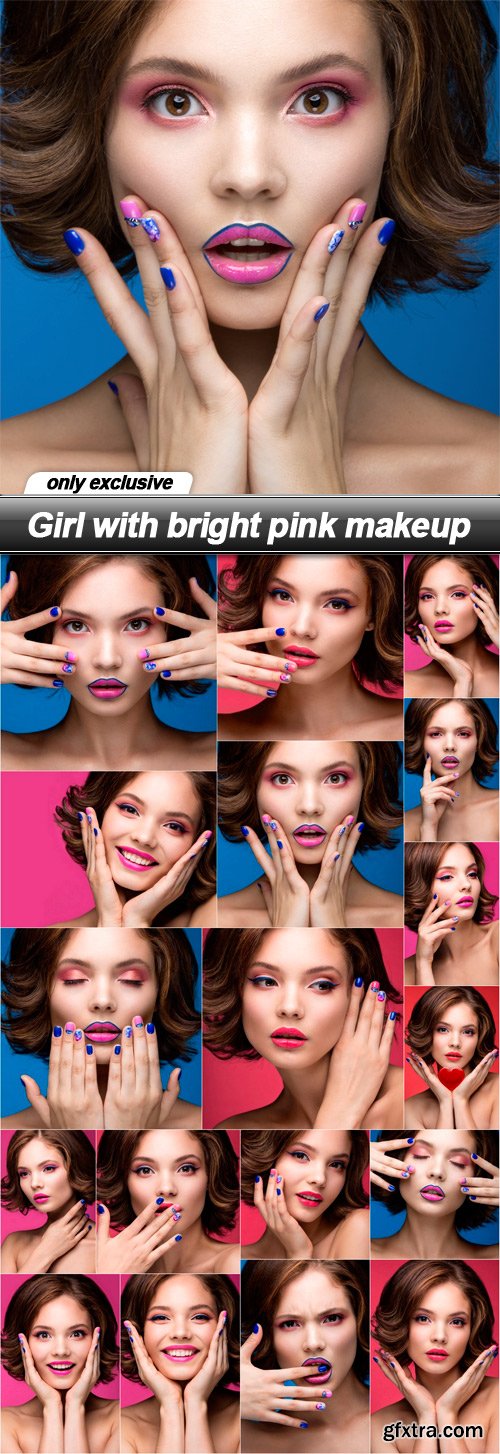 Girl with bright pink makeup - 18 UHQ JPEG