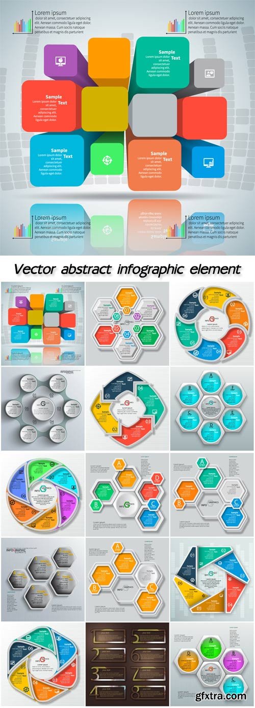 Vector abstract 3d paper infographic element design