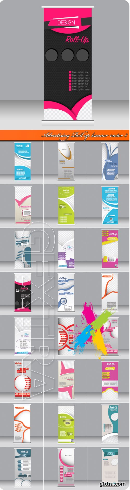 Advertising Roll up banner vector 8