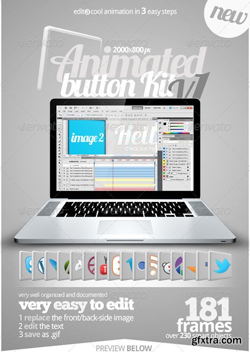 Graphicriver Animated Social Media Button Kit v1 2188381