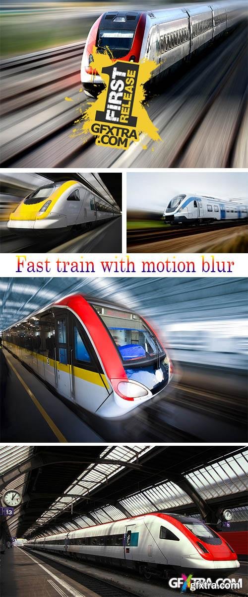 Stock Photo: Fast train with motion blur