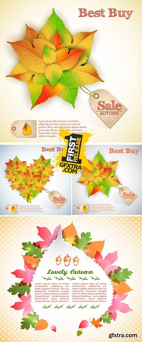 Stock: Autumn abstract floral sales background