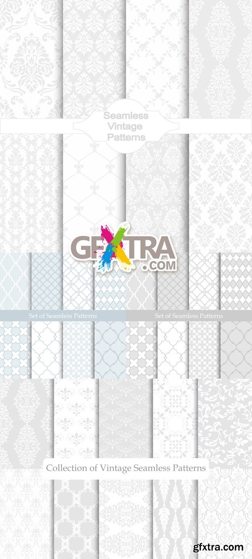 Vintage Pastel Seamless Patterns Vector