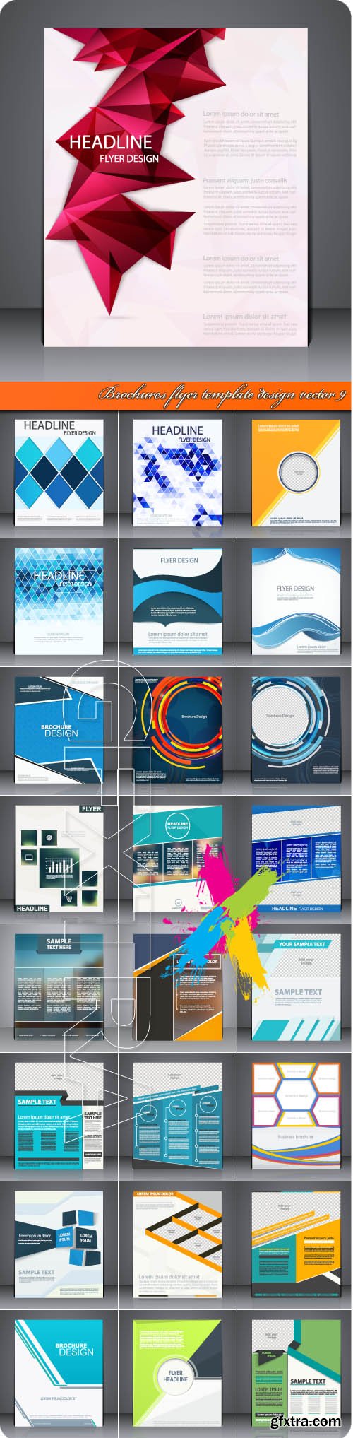 Brochures flyer template design vector 9