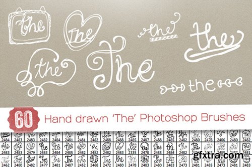 CreativeMarket 60 Hand drawn 'The' PS Brushes 4877