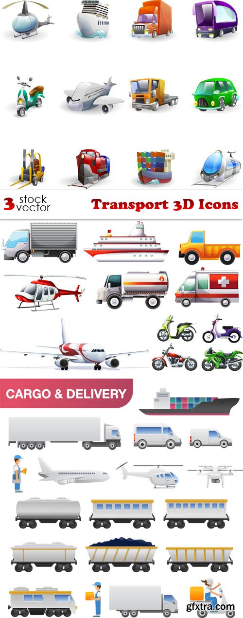 Vectors - Transport 3D Icons