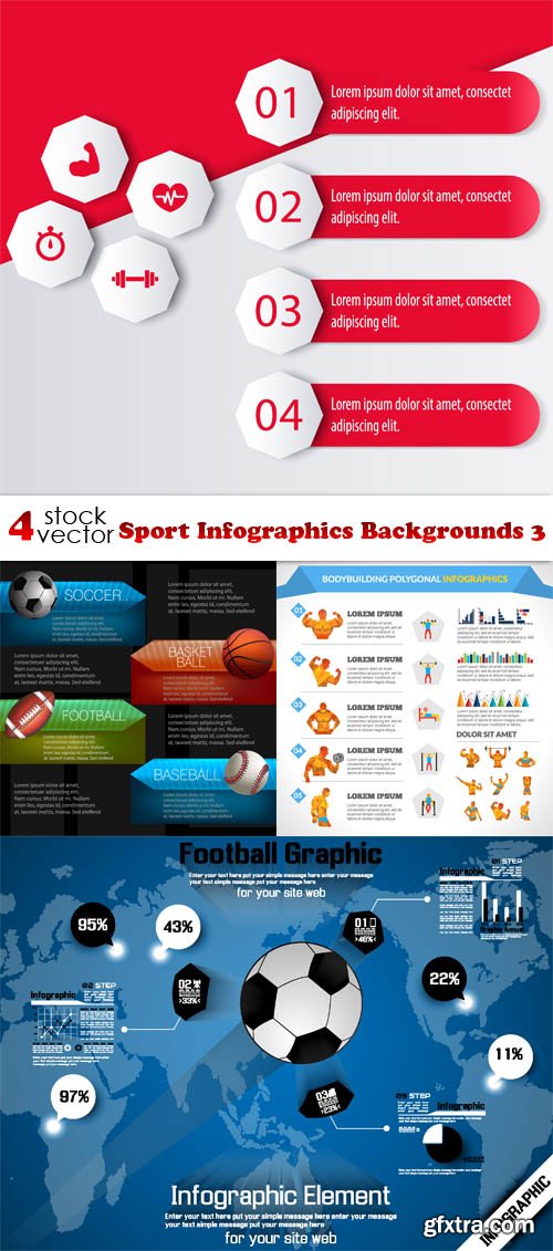 Vectors - Sport Infographics Backgrounds 3