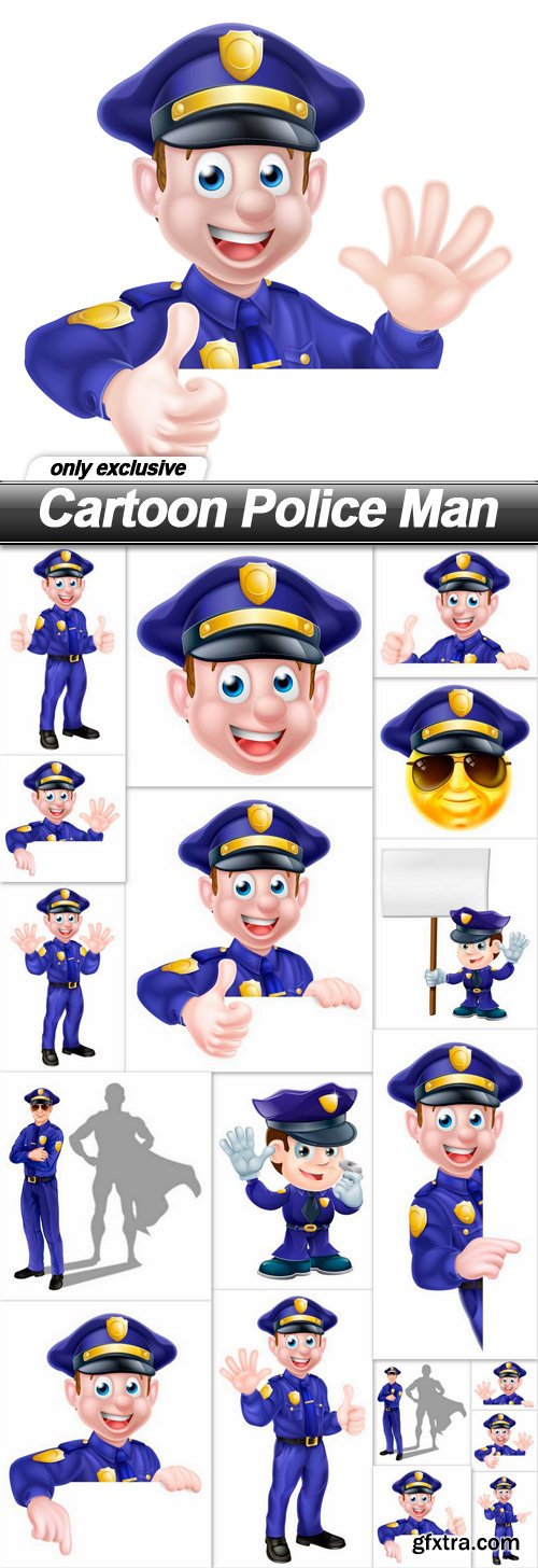 Cartoon Police Man - 18 EPS