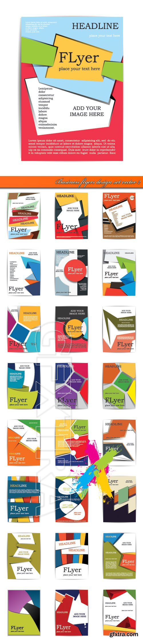 Business flyers design set vector 2