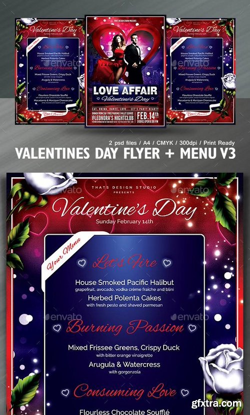 Graphicriver Valentines Day Flyer + Menu Bundle V3 14367876