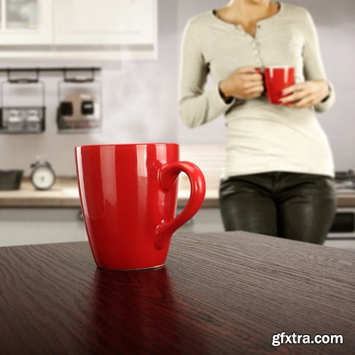 Collection of coffee cup girl drinks coffee 25 HQ Jpeg