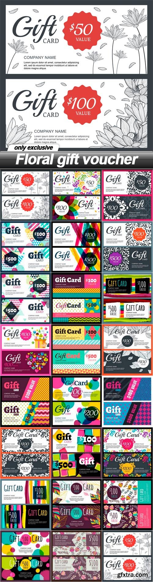 Floral gift voucher - 23 EPS