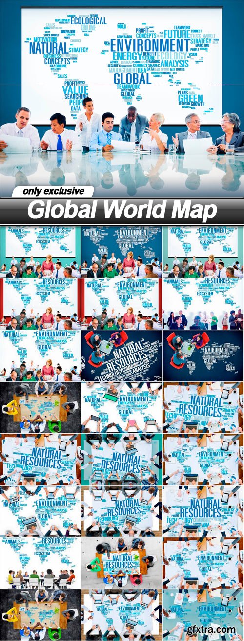 Global World Map - 25 UHQ JPEG