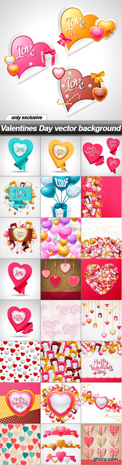 Valentines Day vector background - 25 EPS