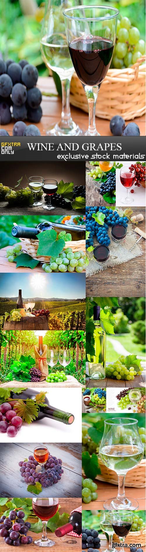 Wine and grapes, 15 x UHQ JPEG