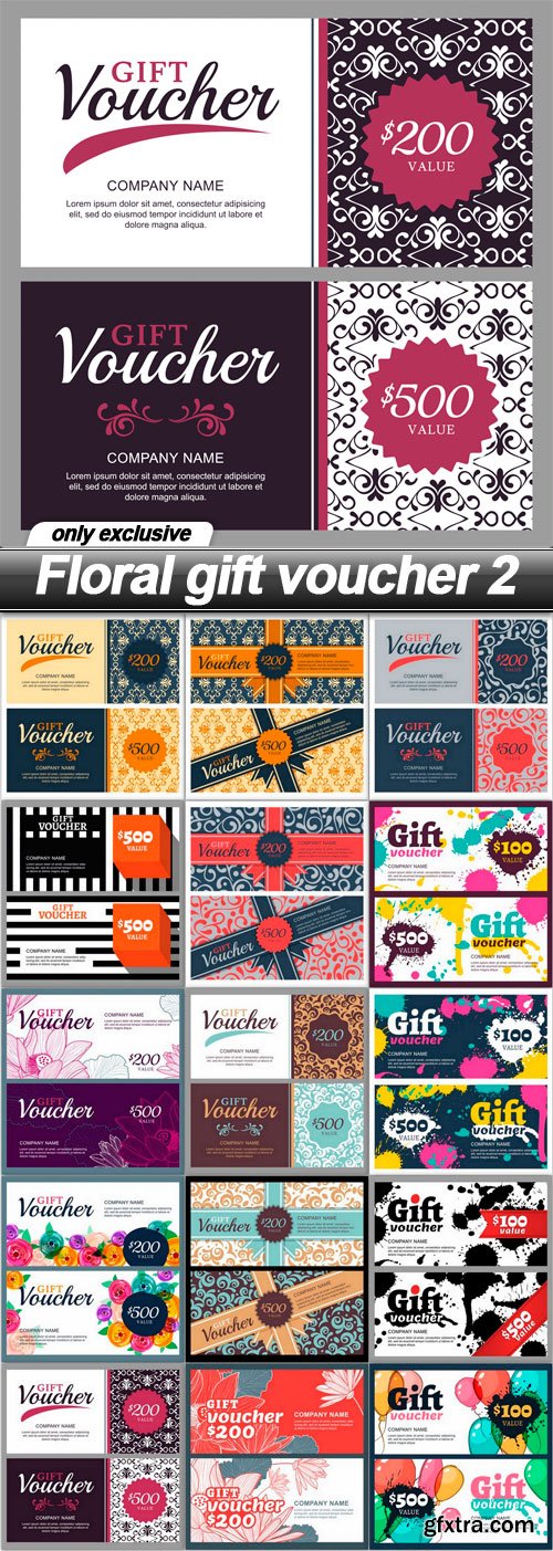 Floral gift voucher 2 - 33 EPS