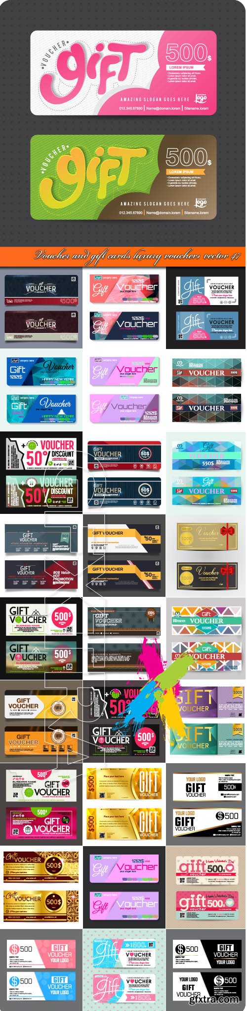 Voucher and gift cards, luxury vouchers vector 47