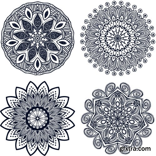 Rosette vintage decorative elements vector