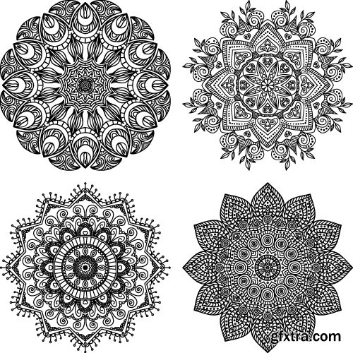 Rosette vintage decorative elements vector