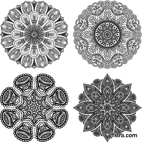 Rosette vintage decorative elements vector