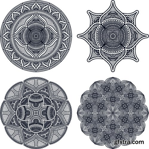 Rosette vintage decorative elements vector