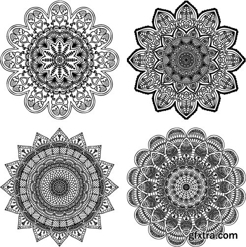 Rosette vintage decorative elements vector