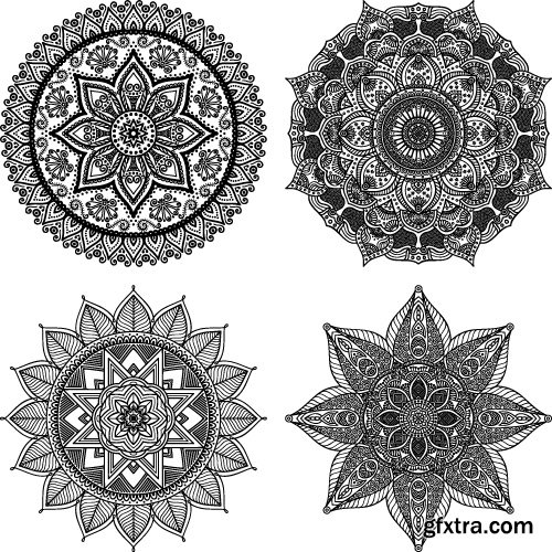 Rosette vintage decorative elements vector