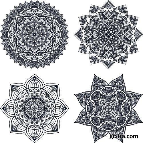 Rosette vintage decorative elements vector