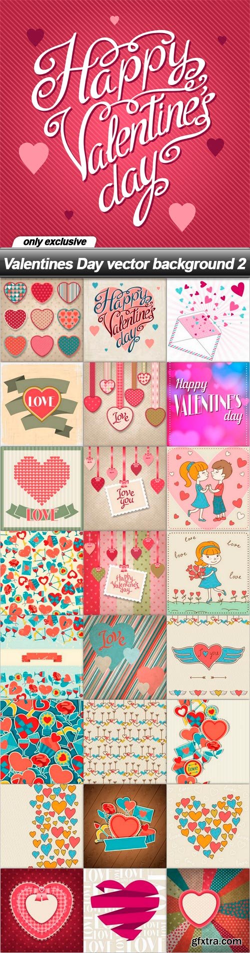 Valentines Day vector background 2 - 25 EPS