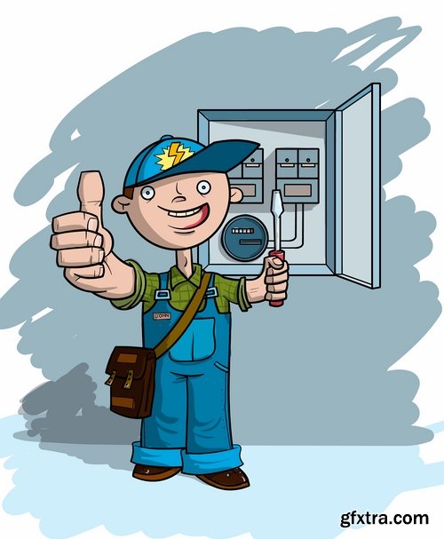 Collection of vector cartoon Toon picture of different professions 25 HQ Jpeg