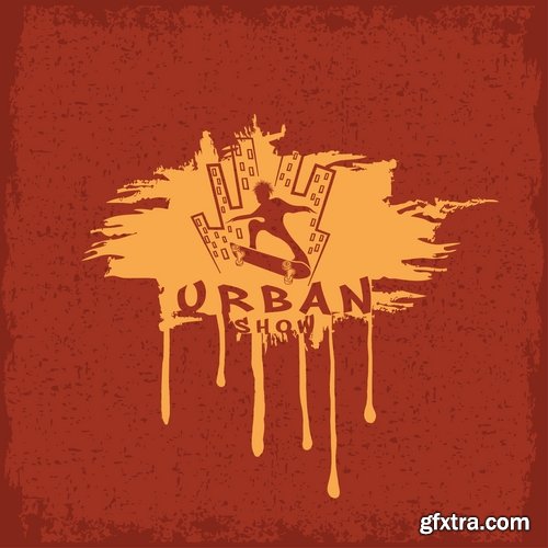 Collection of skateboard vector picture drawing for T-shirts 25 EPS