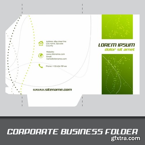 Vector Collection of picture business card template folder 25 EPS