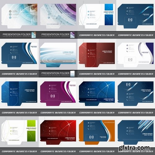 Vector Collection of picture business card template folder 25 EPS